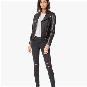 Adriano Goldschmied Legging Ankle Jeans Black Distressed